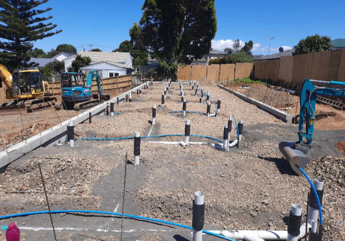 Pre-slab works, townhouse development, Onehunga