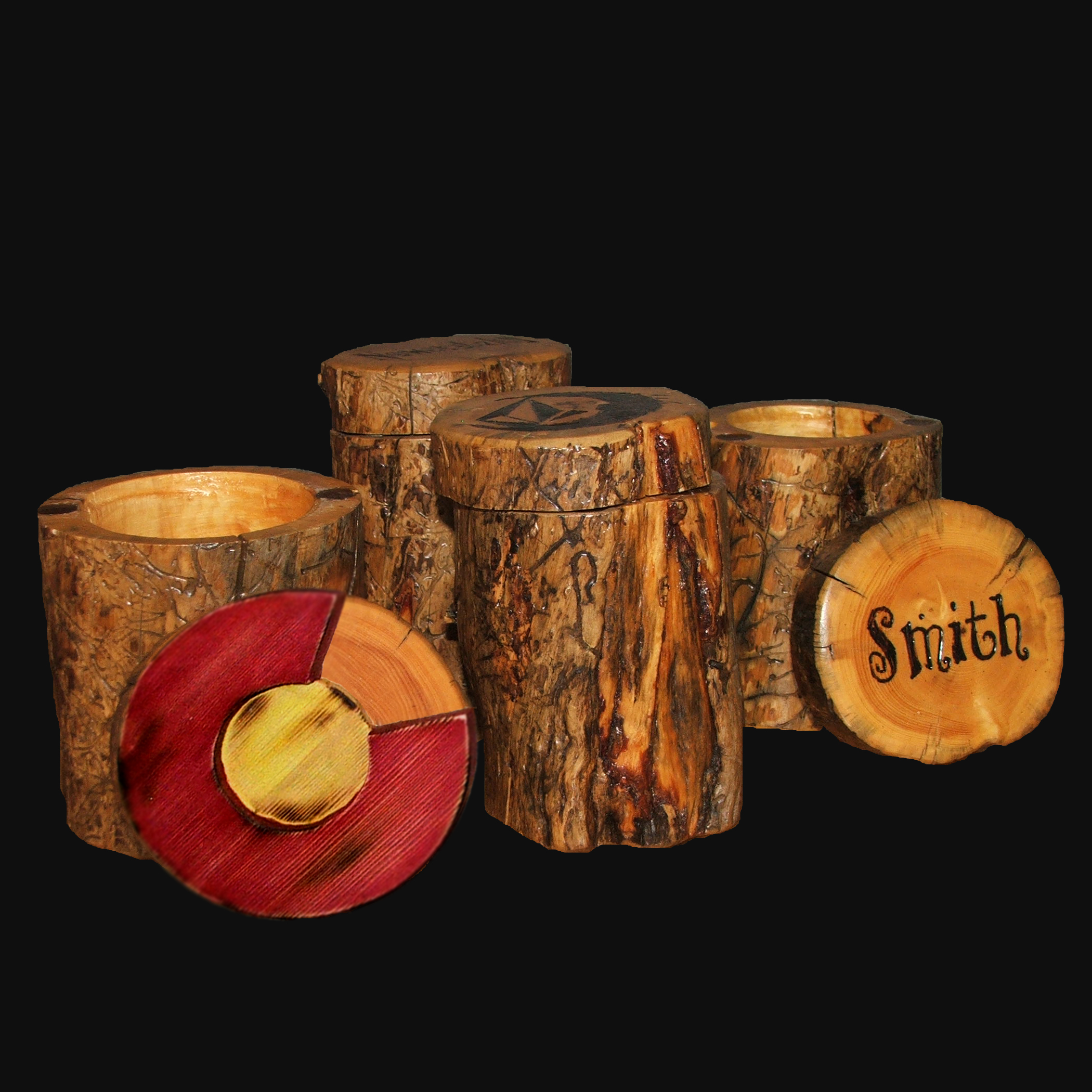 log dice cups