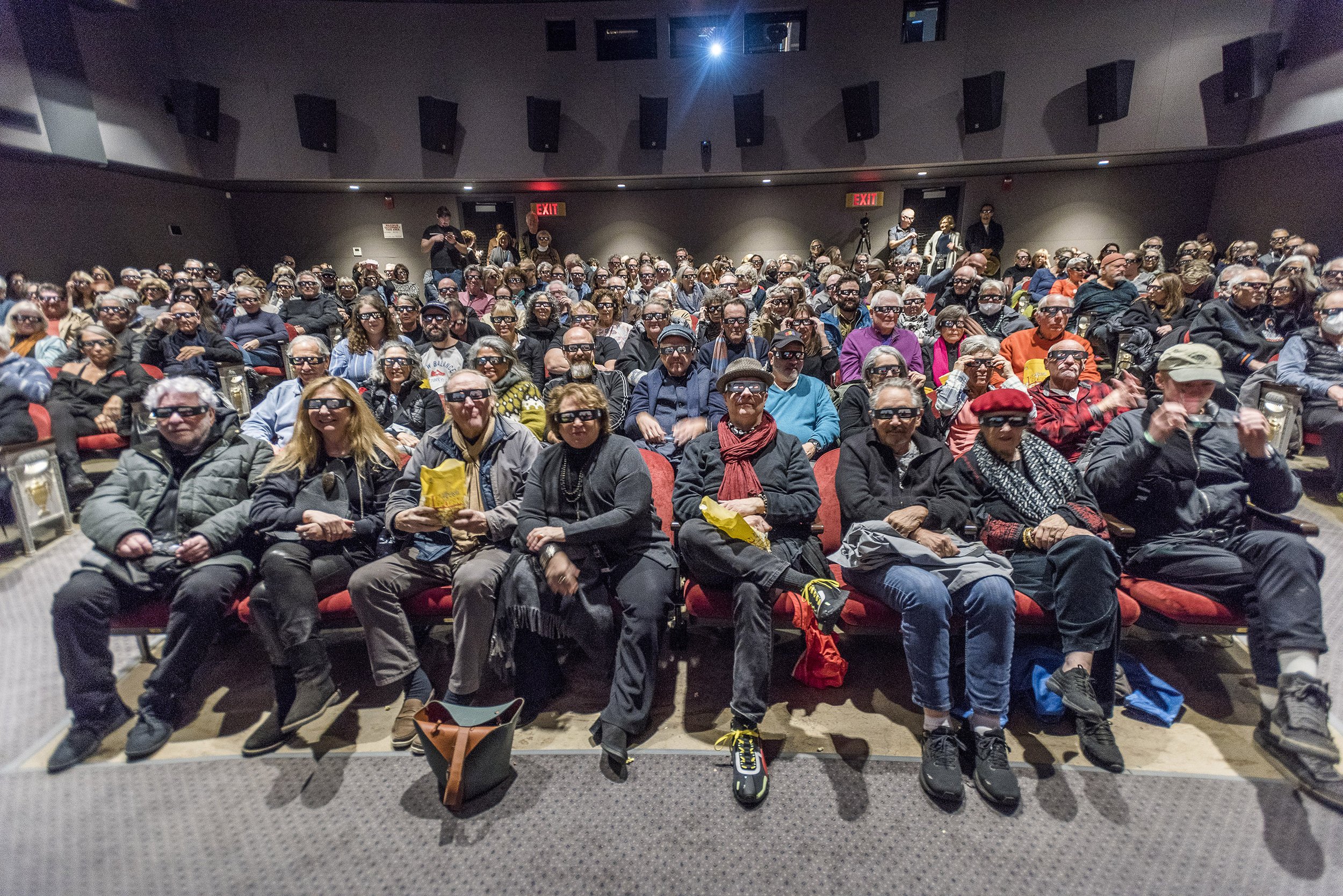Anselm audience with their 3-D glasses fill the Sag Harbor Cinema
