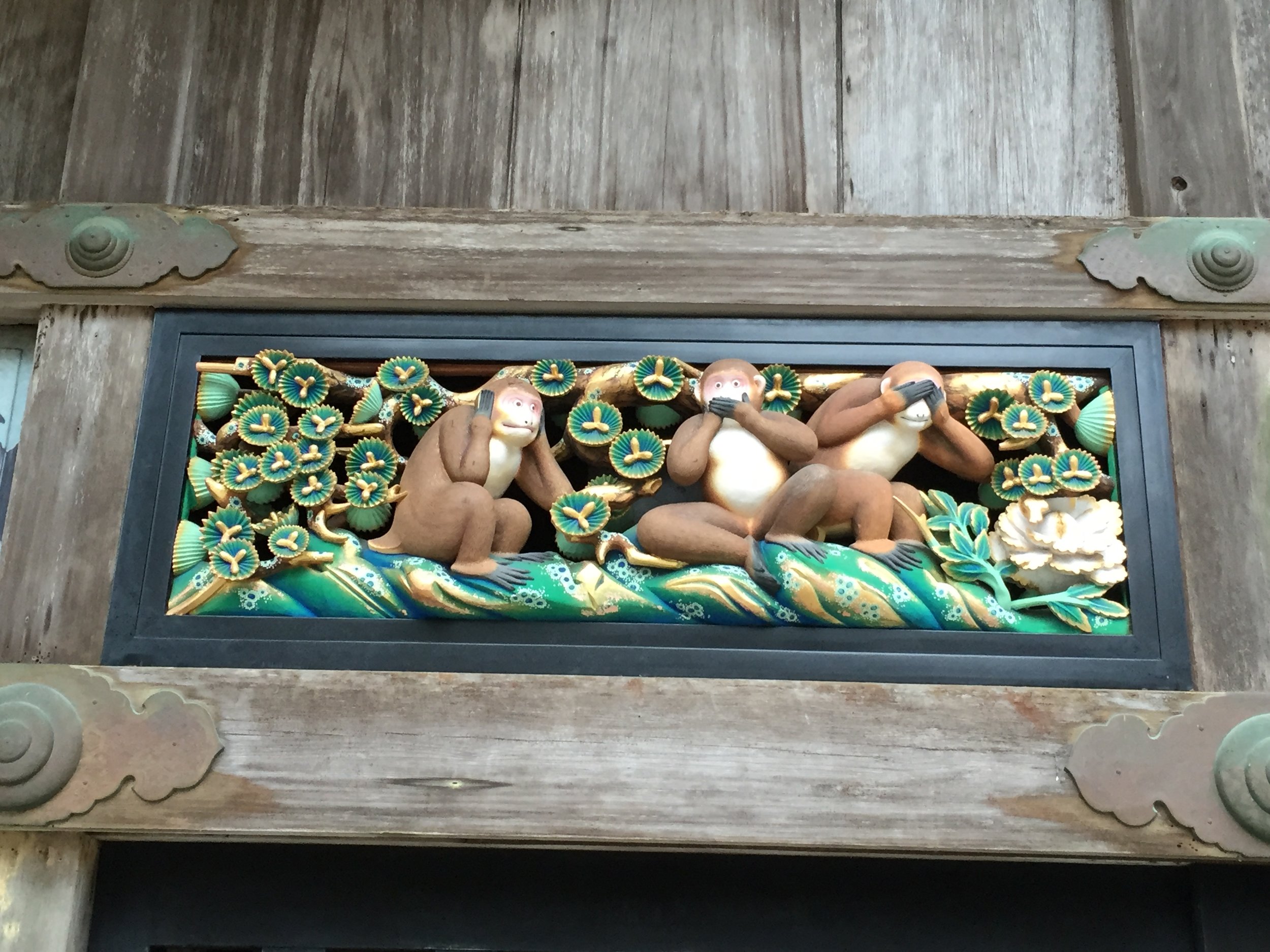 The three monkeys reminding you to hear no evil, speak no evil and see no evil.