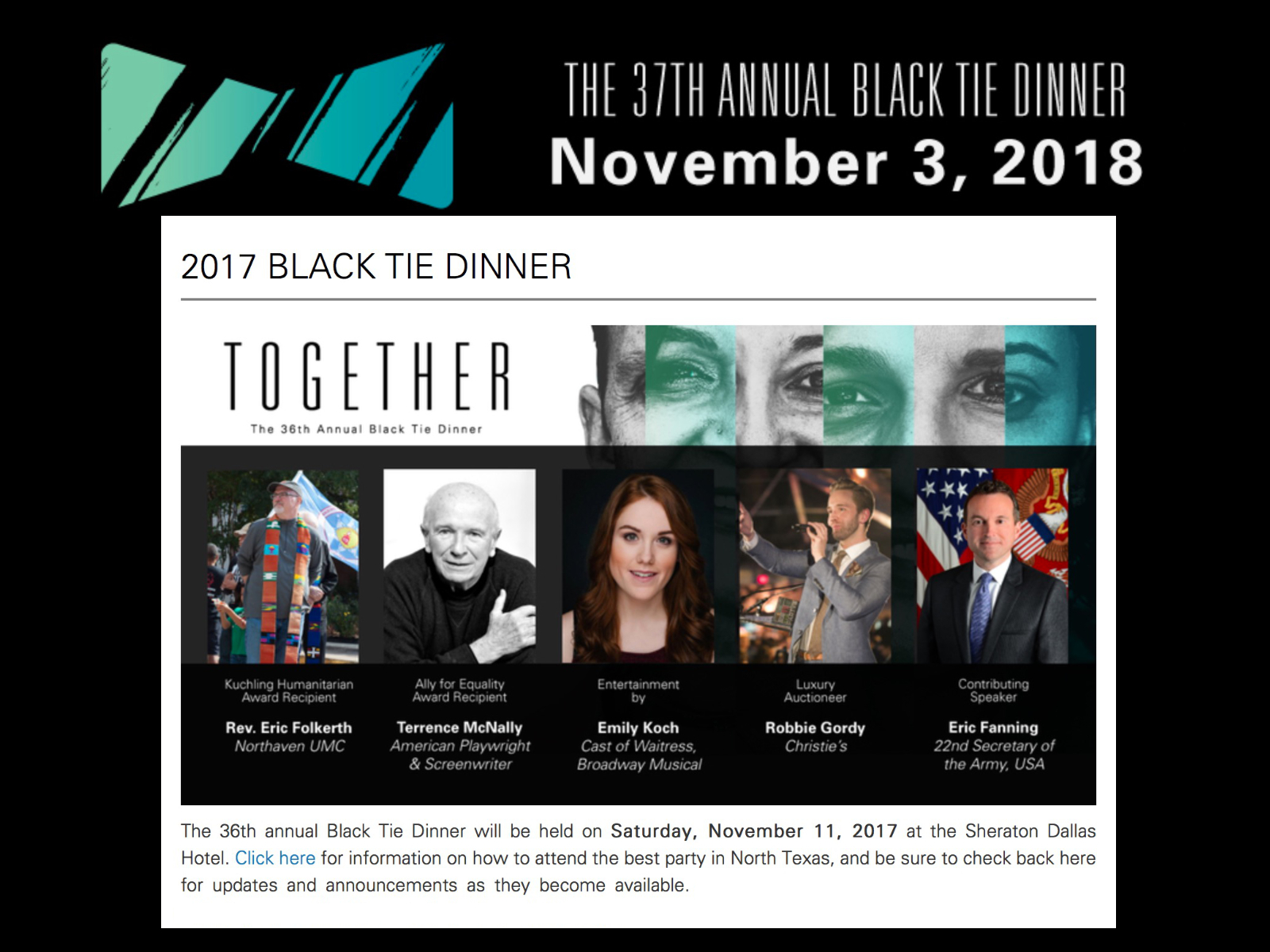 2017 Black Tie Dinner fund raiser