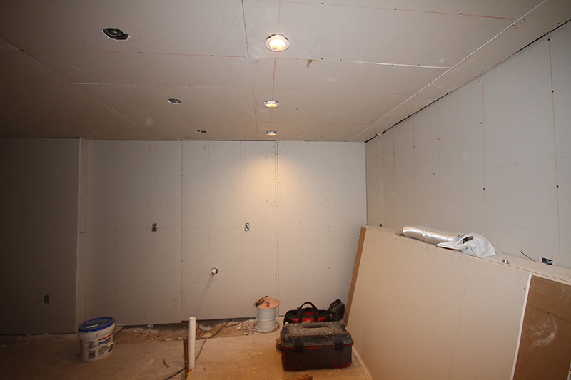 Here the kitchen is roughed in