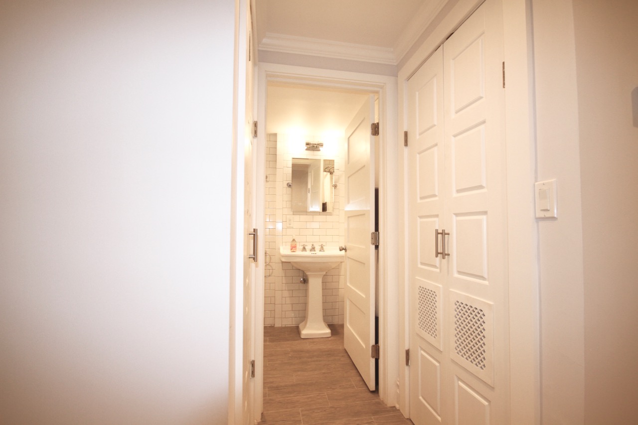 The bathroom...