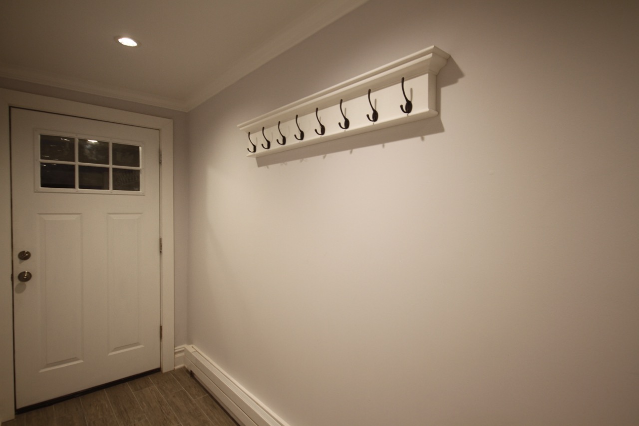 The entry way is very utilitarian.