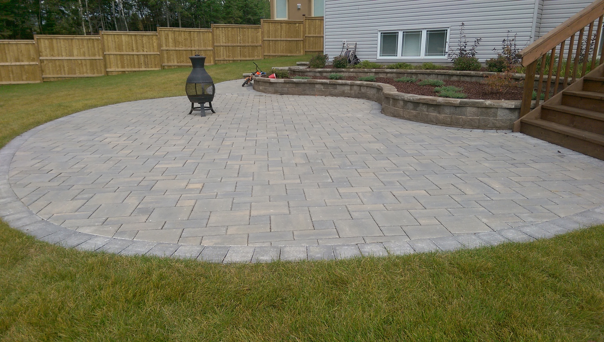 Custom paving stone patio