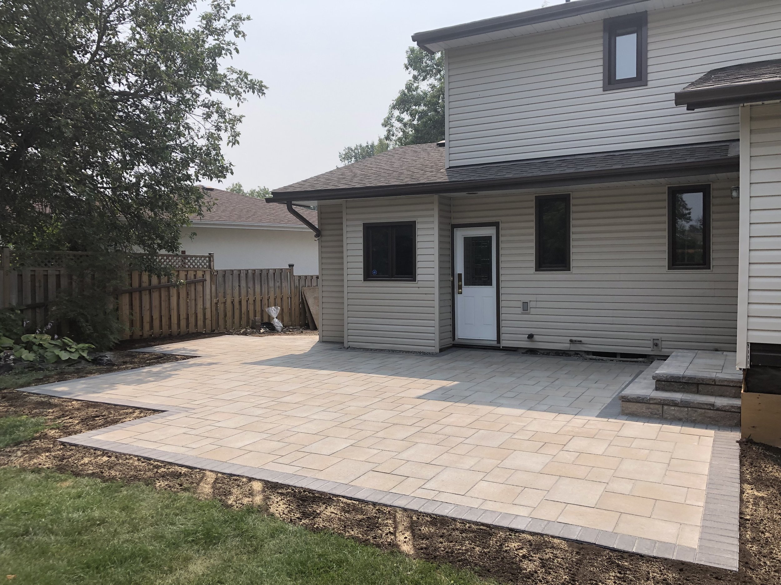 Beautiful backyard patio we made with Browns Aztec Pavers
