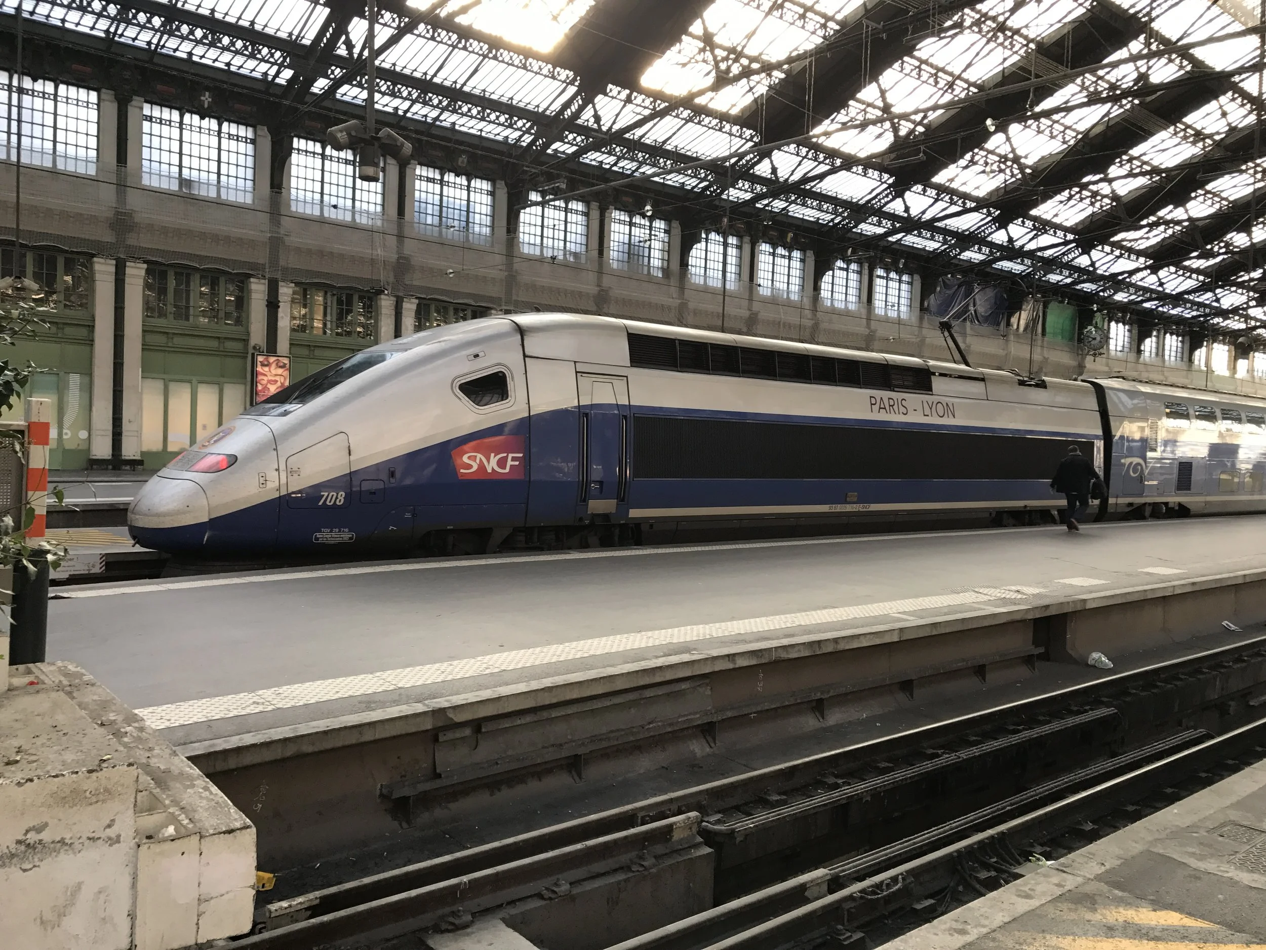  We leave Paris for Avignon on the TGV. Its about a three hour trip. 