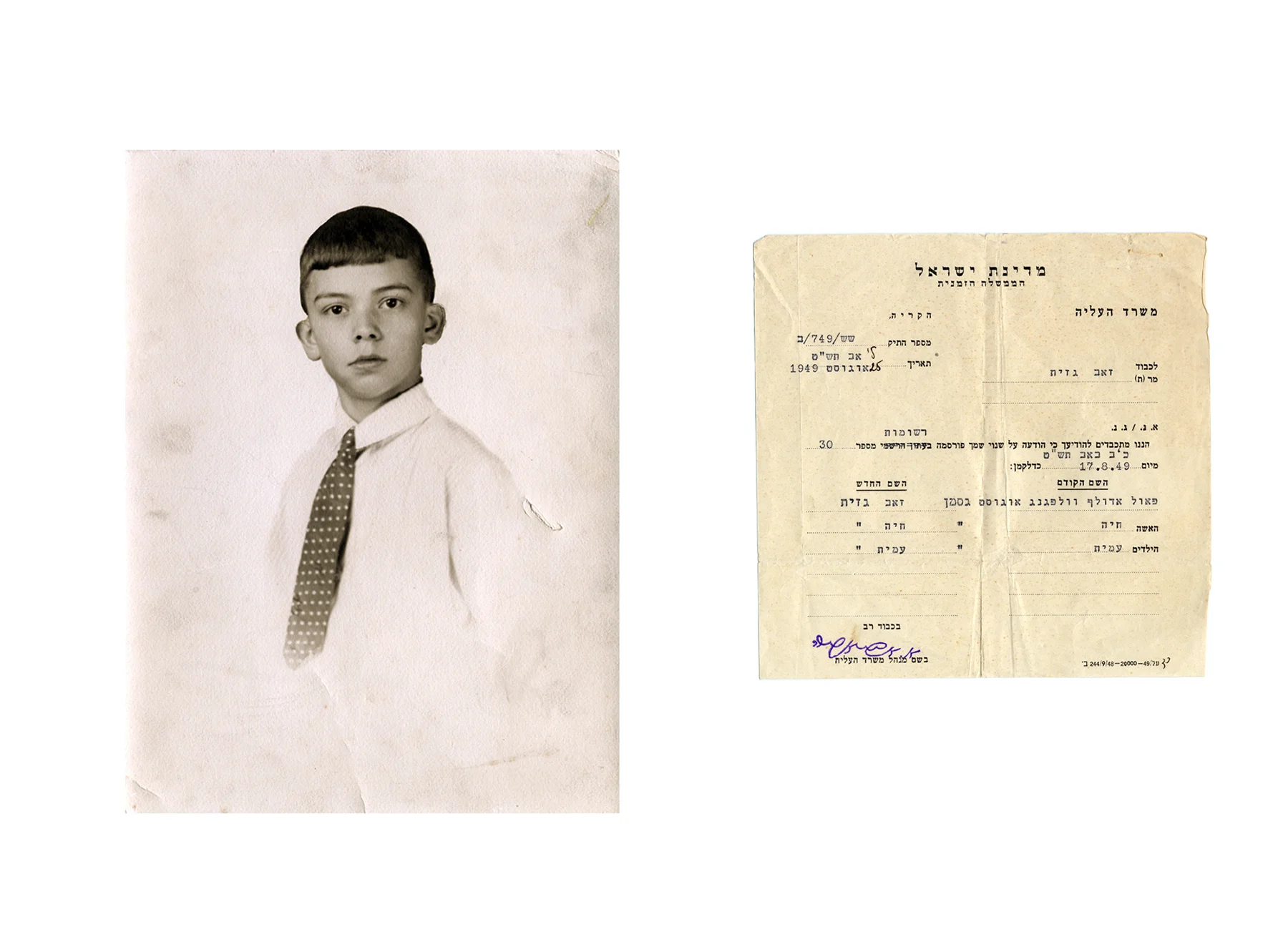 Name Change Original Name - Paul Adolf Wolfgang August Gassman New Name - Zeev Gazit