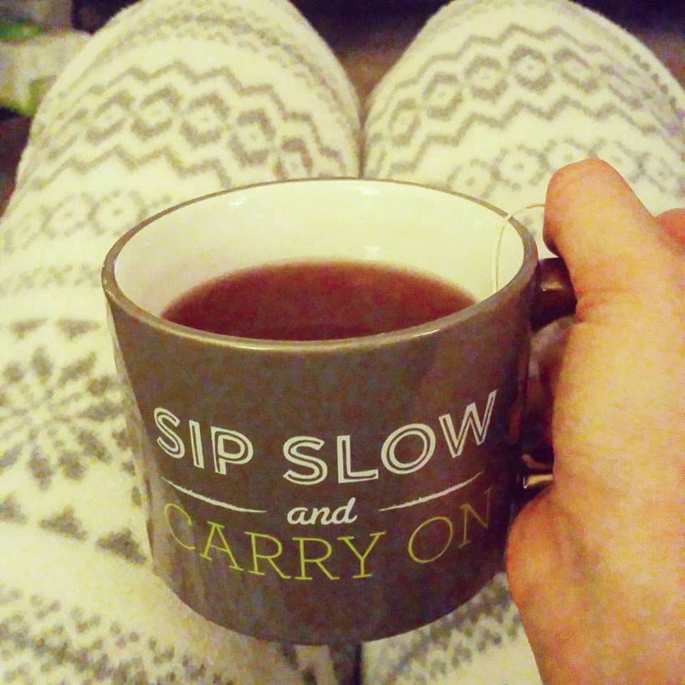 Having tea on my Saturday night rather than the wine I wanted