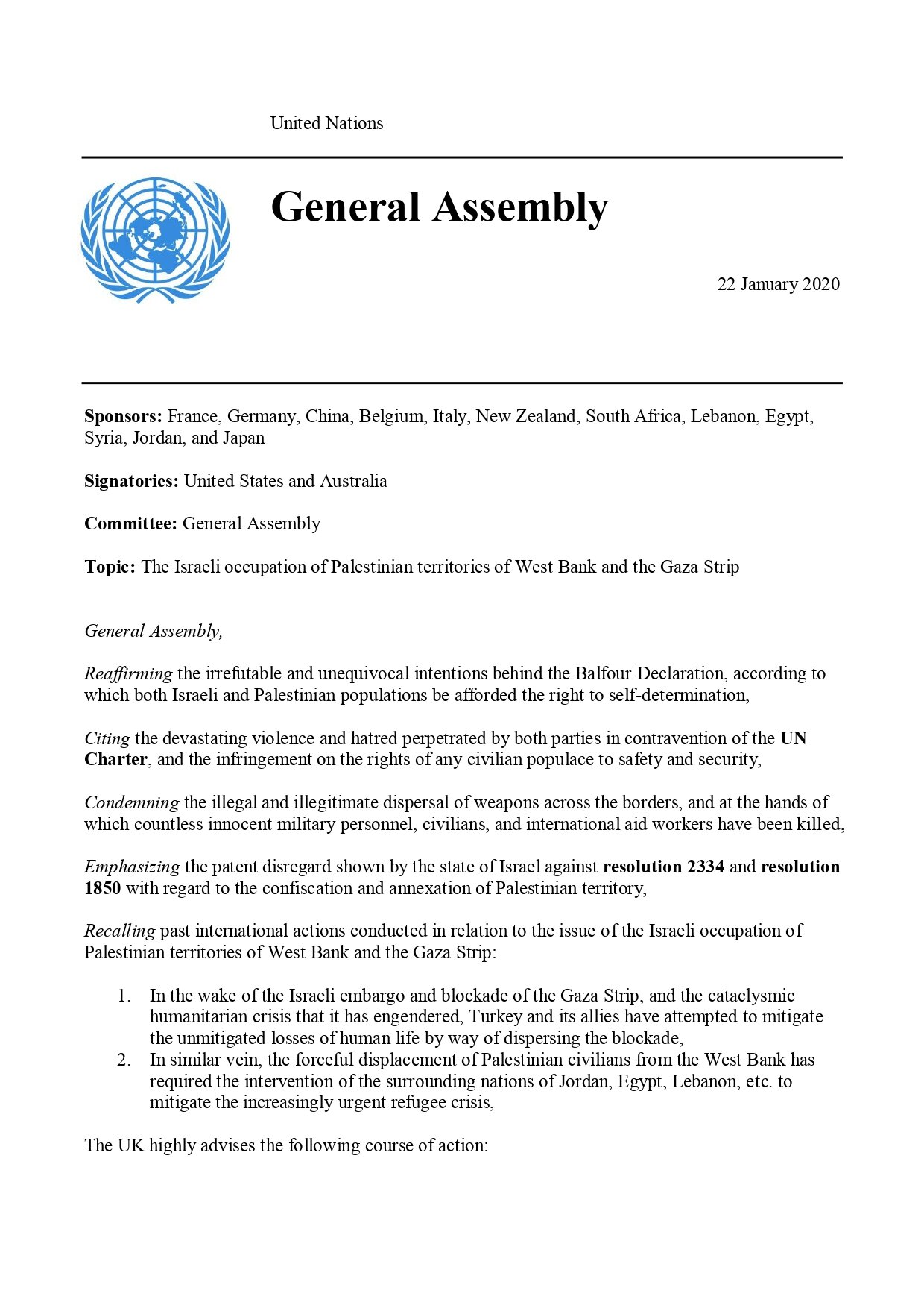 MUN Resolution (UK) - Israeli Conflict_pages-to-jpg-0001.jpg