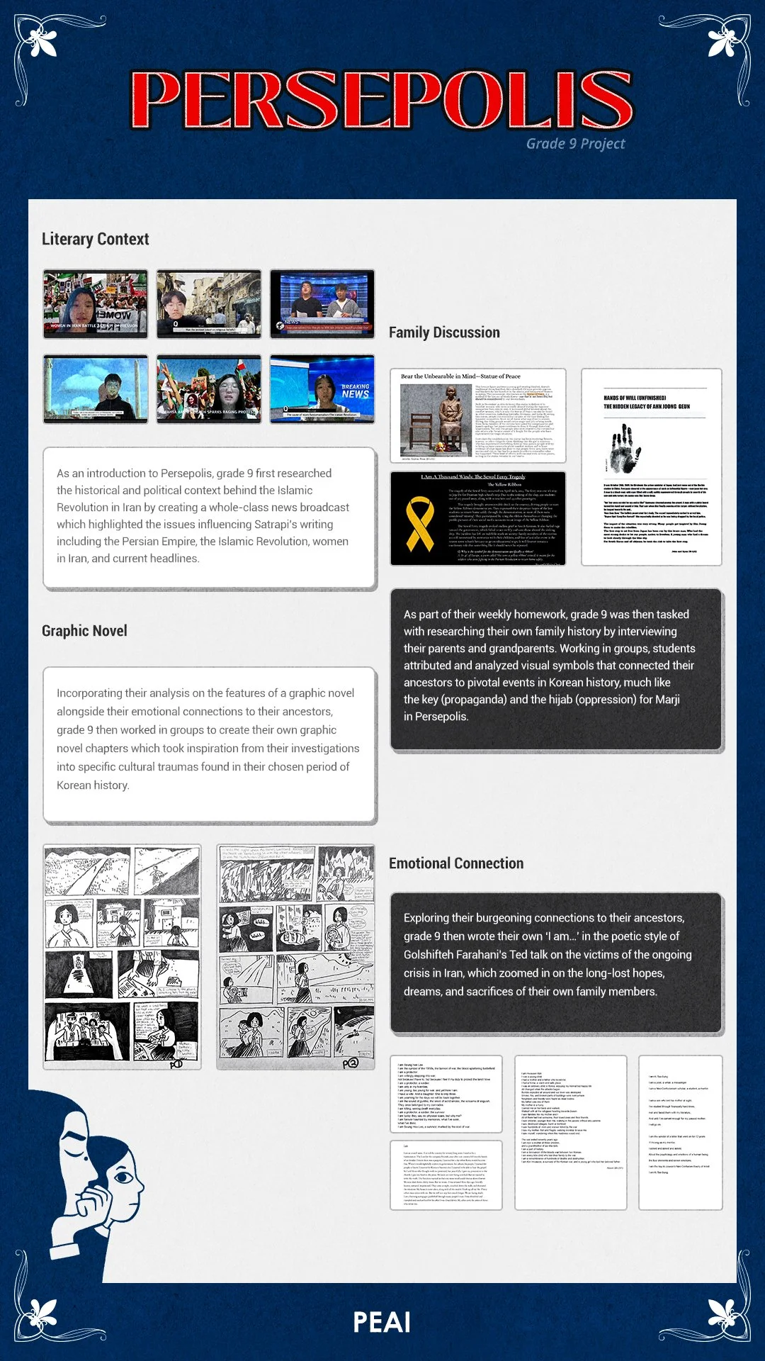 Grade 9 - Literary Project: Persepolis by Marjane Satrapi