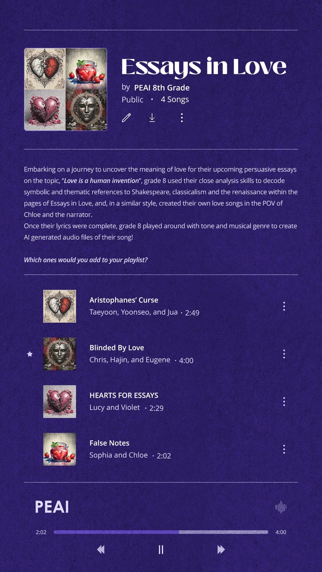 Grade 8 - Essays in Love by Alain de Botton