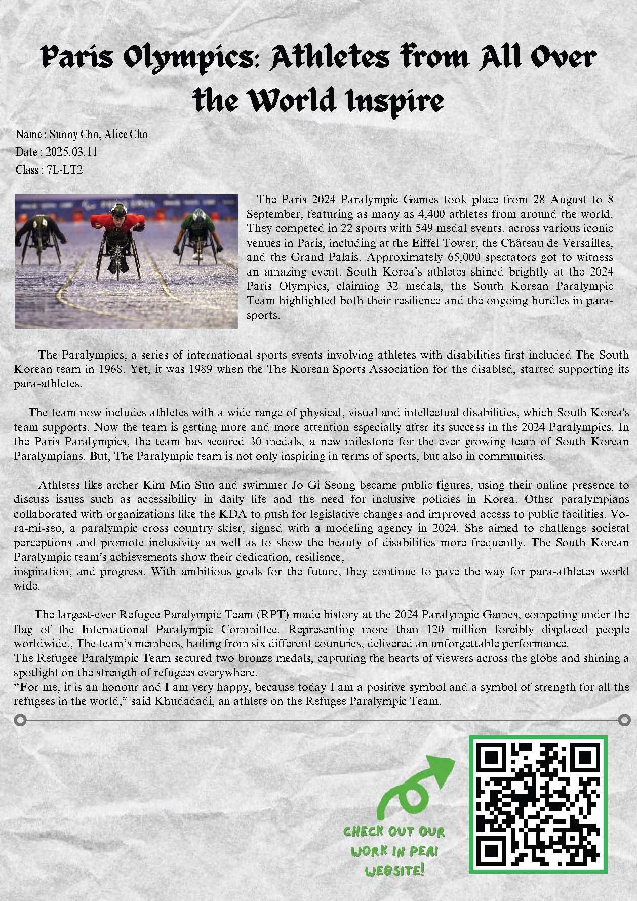 Grade 7 - PEAI Newspaers