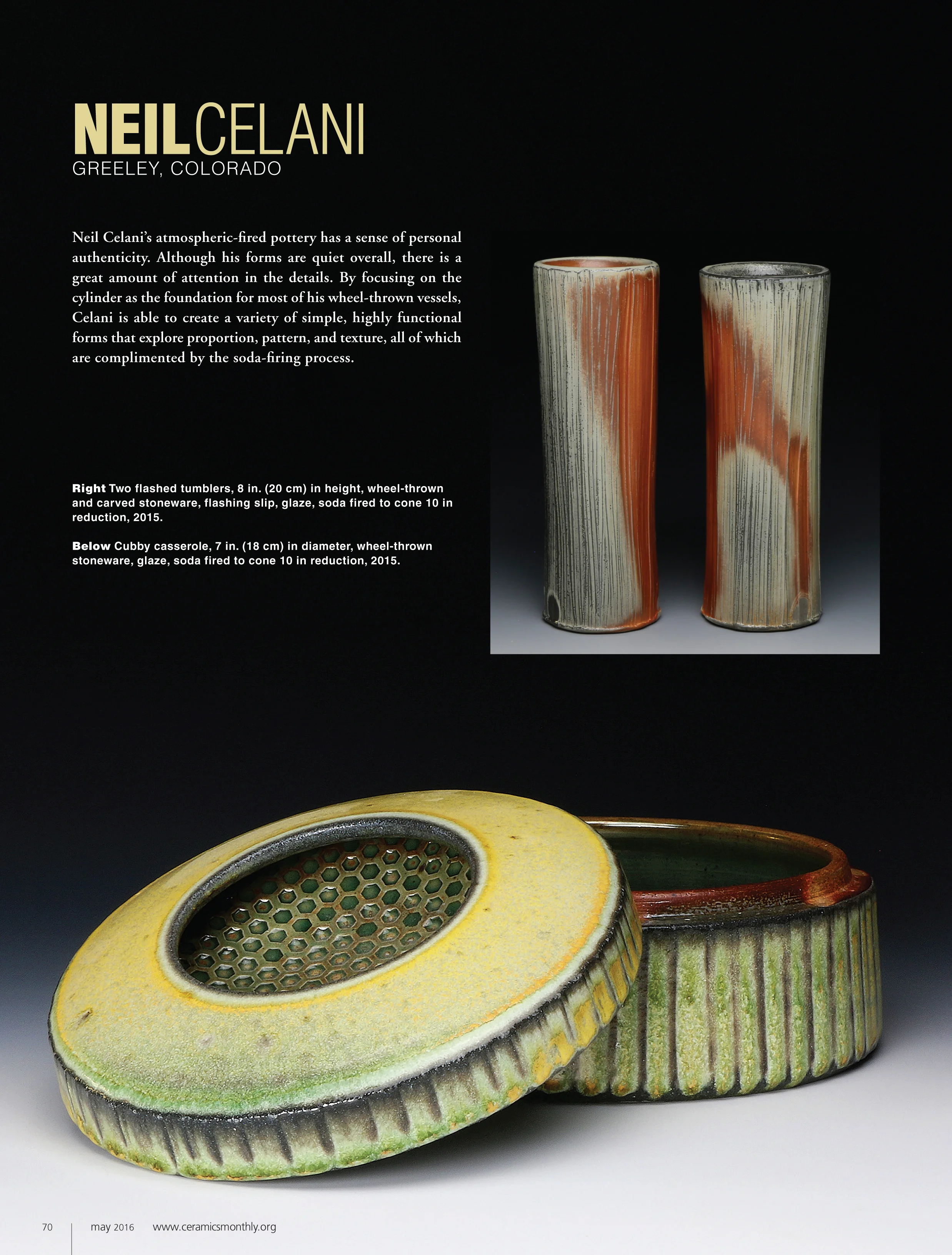 "Originally published in the May 2016 issue of Ceramics Monthly, page 70. http://www.ceramicsmonthly.org . Copyright, The American Ceramic Society. Reprinted with permission.” 