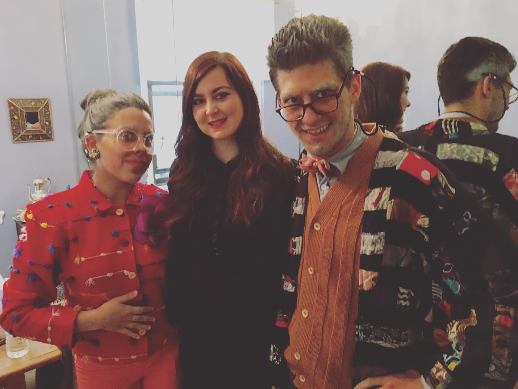 Alexandra Nader and I with our makeup artist, Ivey Haber