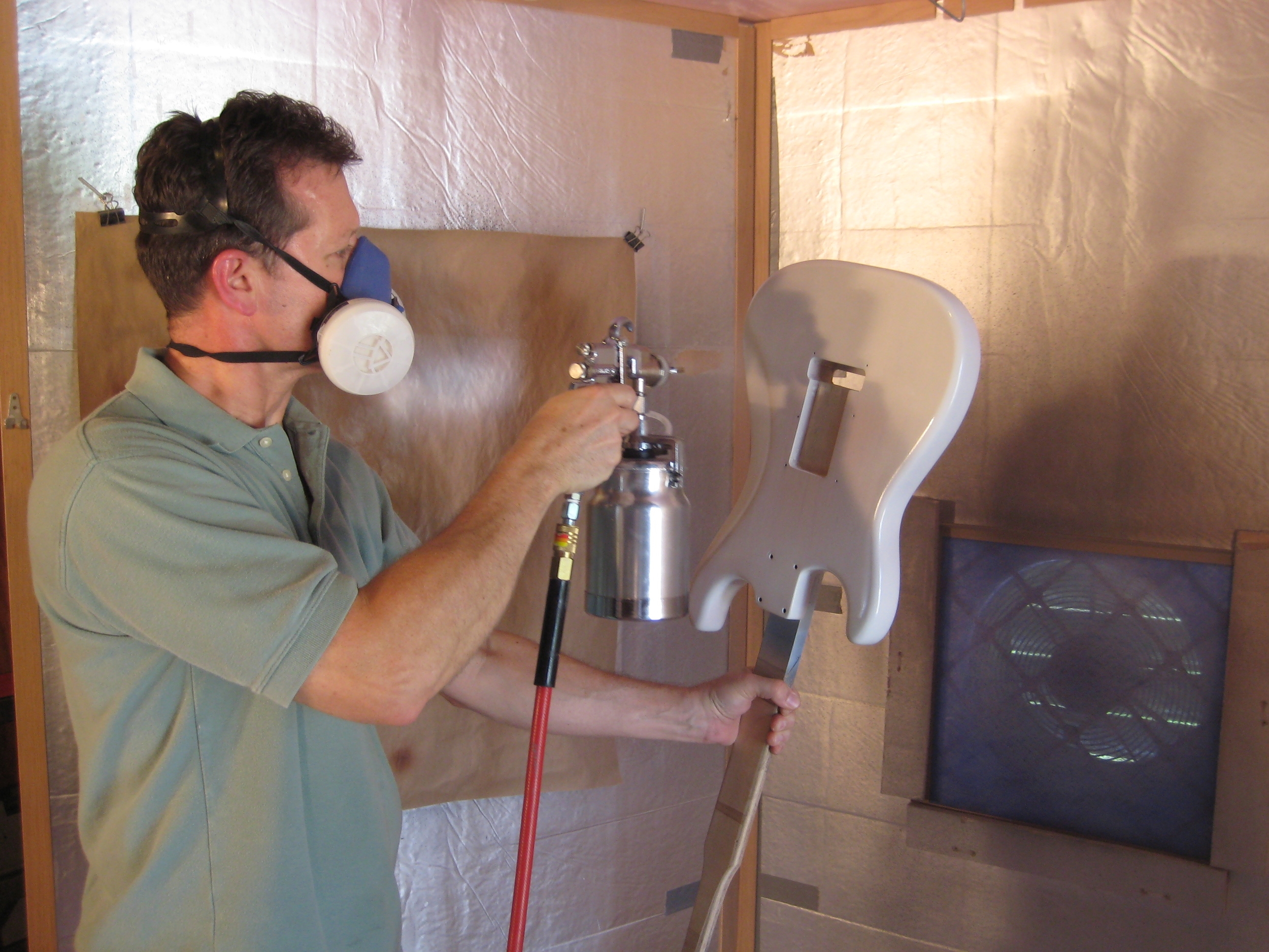  Terry demonstrates spraying techniques 