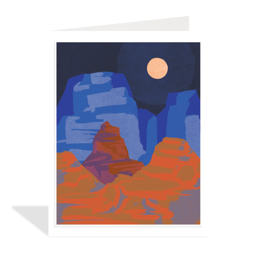 Moonlit Rockies Card