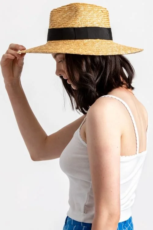Brixton - Joanna Hat Honey/Black — The Beau & Bauble display picture 1