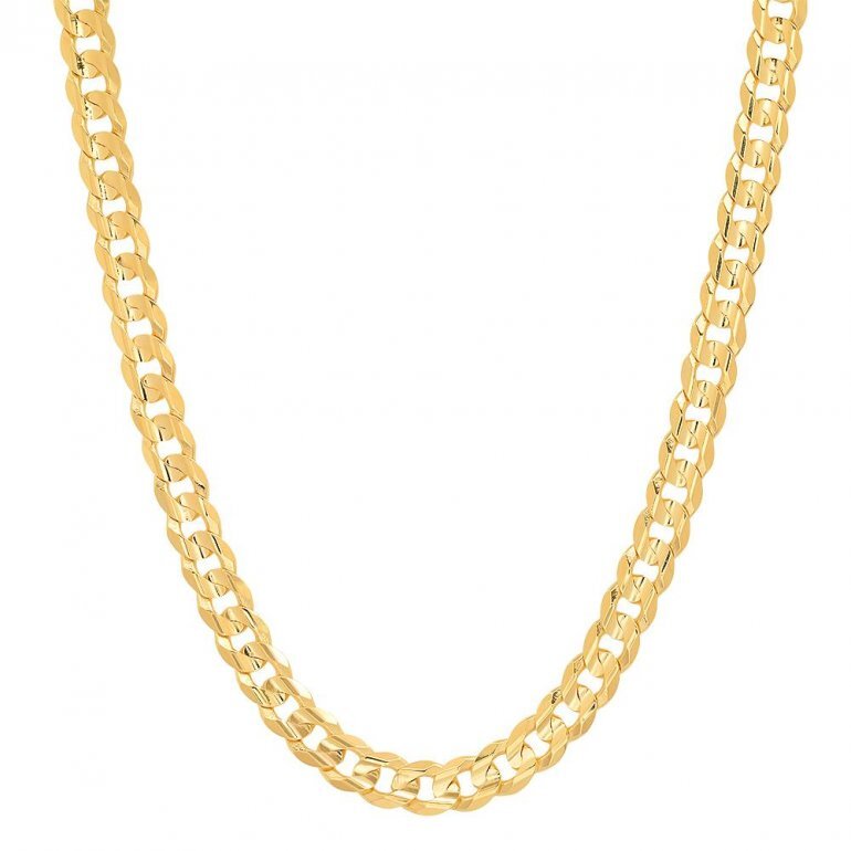 Sterling Silver Gold Vermeil Flat Curb 