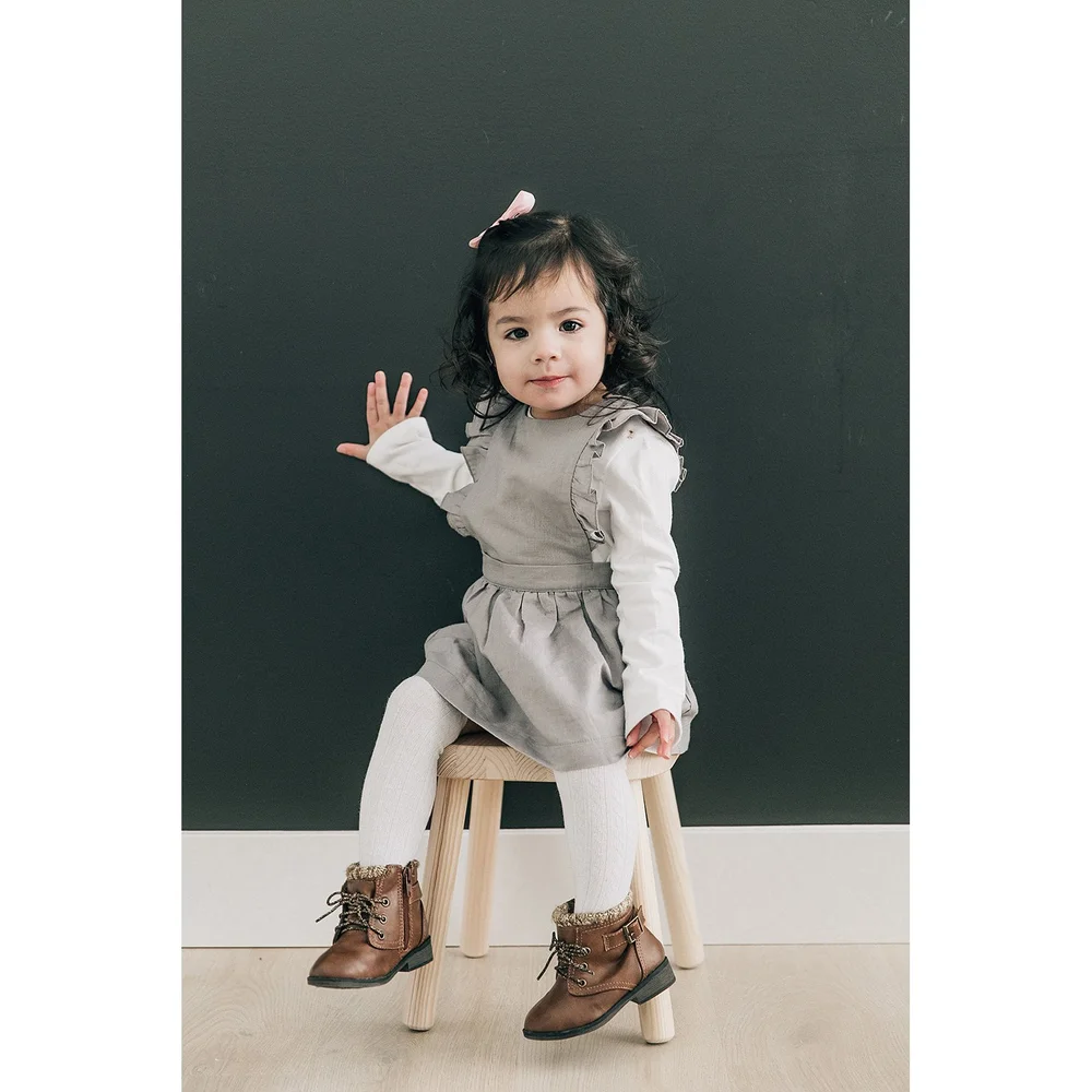 slim fit dress slacks Women Grey Checked Pattern Sleeveless Cotton Straight Hem Mini Pinafore  Dress main image 0