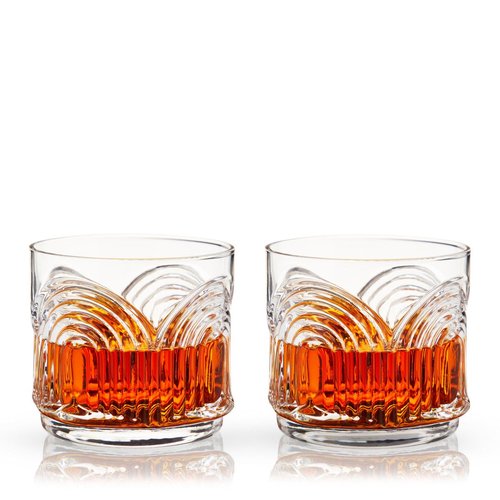 Viski Admiral Crystal Whiskey Tumbler Set of 4 - Premium Crystal Clear  Liquor Drinking Glass, Classic Lowball Cocktail Glasses Gift Set, 9 Oz