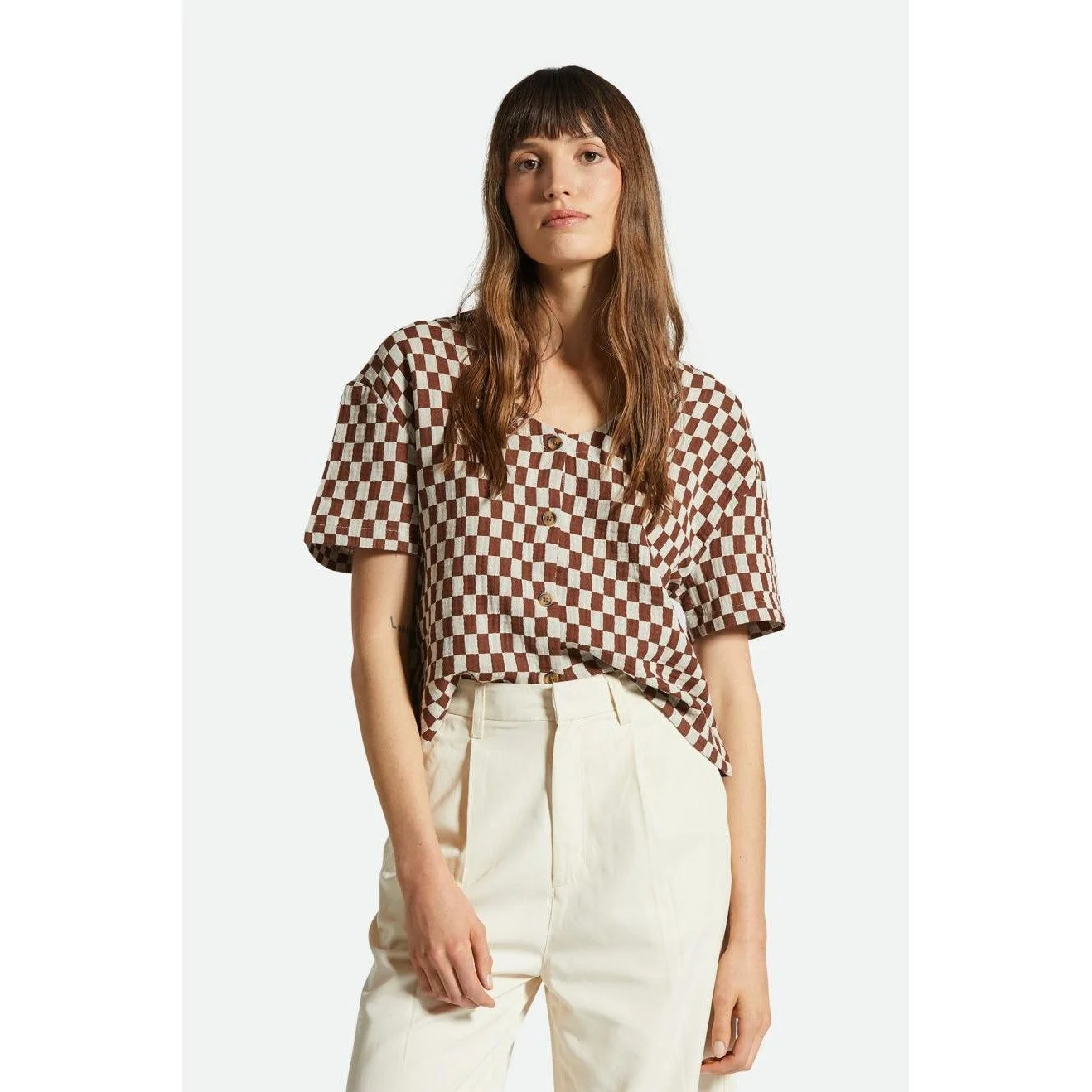 Brixton - Mykonos Small Check Woven Top