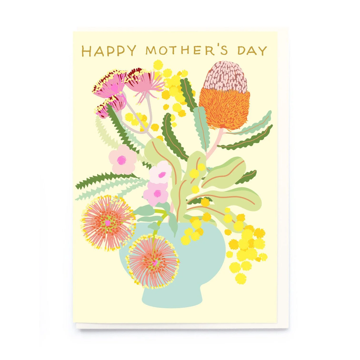 Protea Flower Vase Mother's Day Card