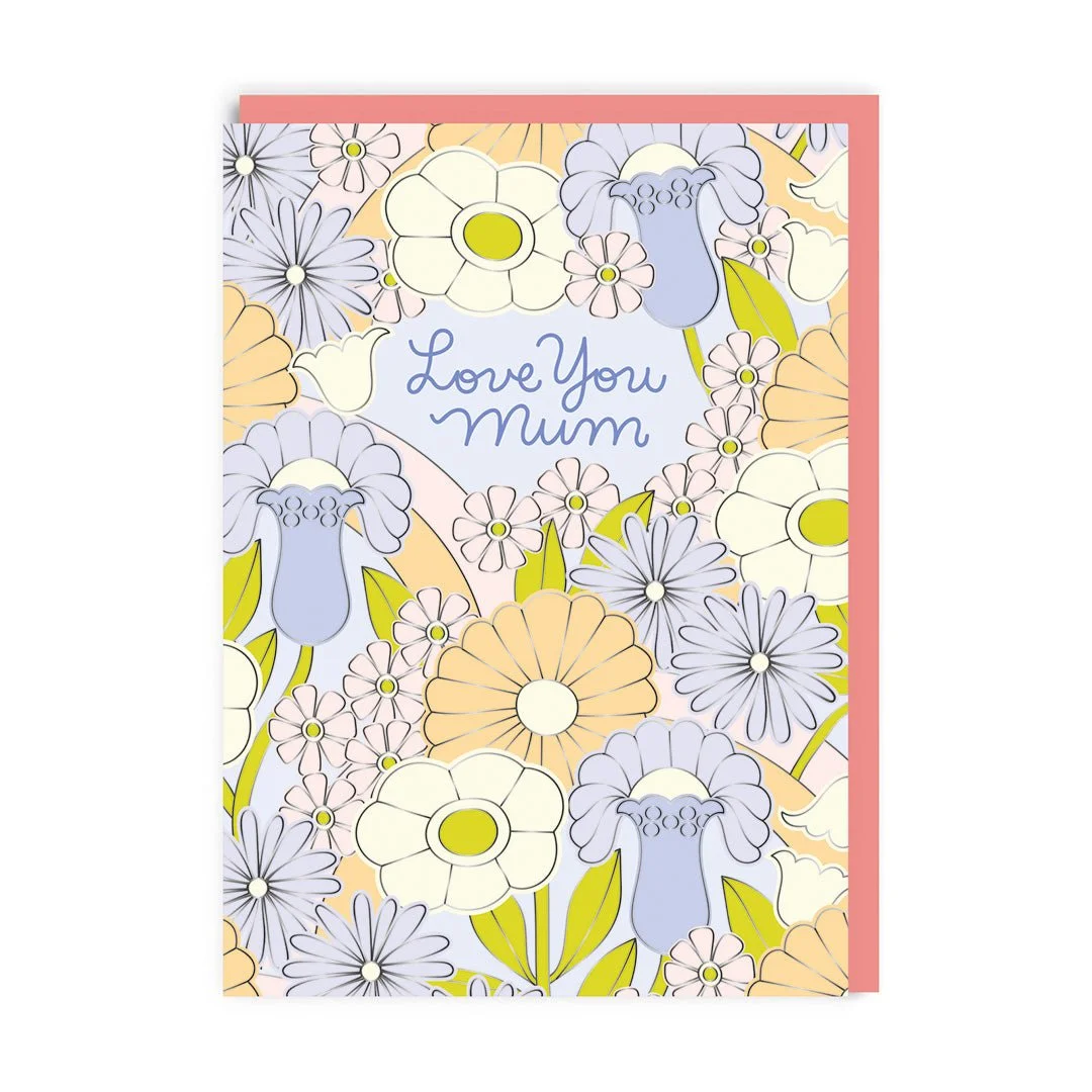 Love You Mum Pastel Floral Card