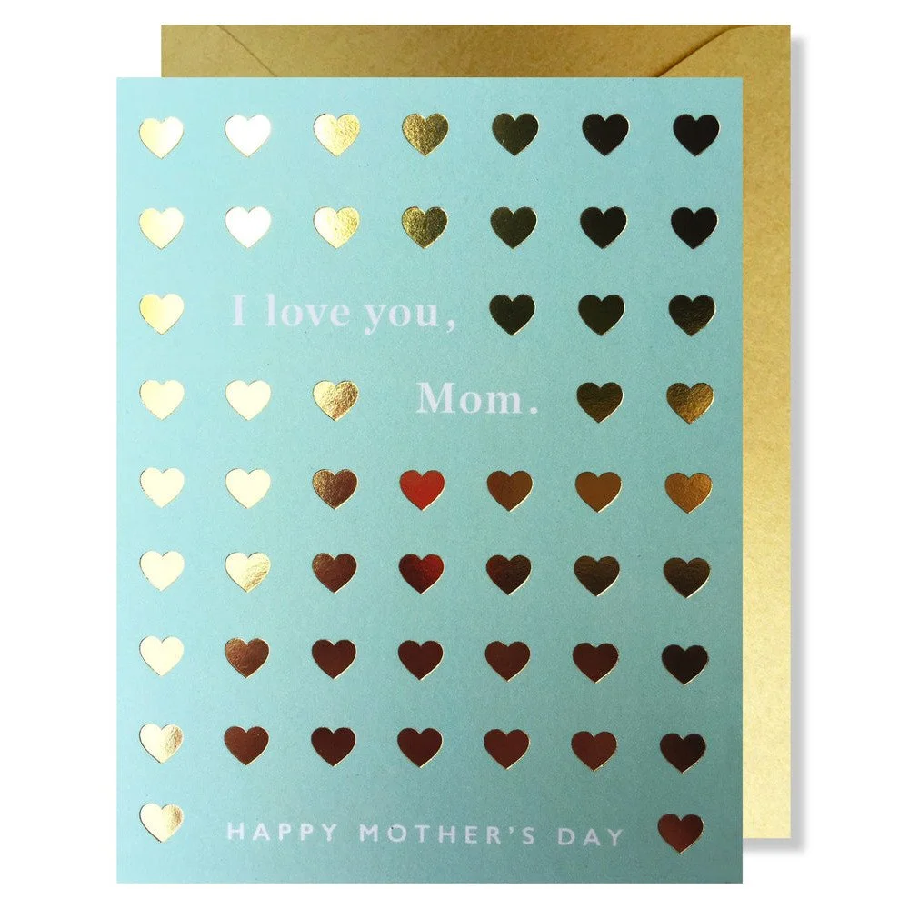 Gold Hearts Mother's Day Card