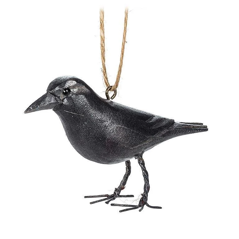 Wooden Crow Ornament