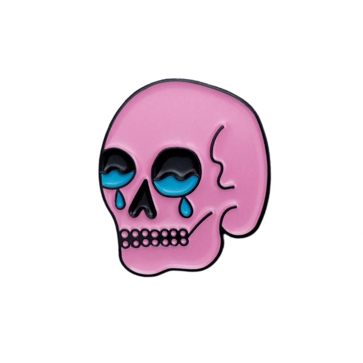 Pink Crying Skull Pin