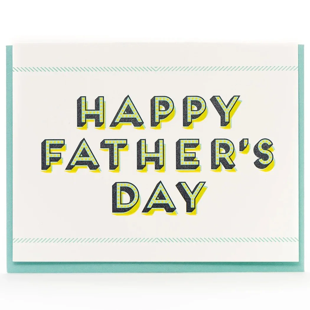 Modern Colour Block Letters Father's Day Card