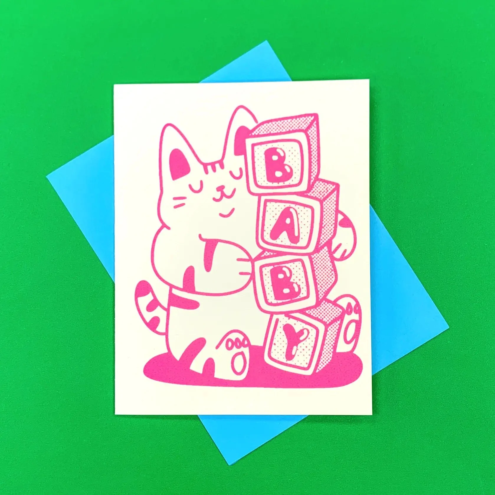 Baby Blocks Pink Card