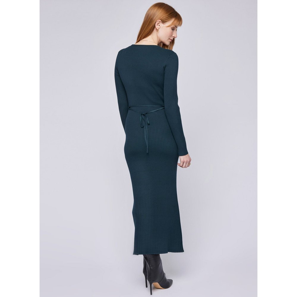 knee length dresses for ladies Blakely Gold Detail Midi Dress Black / S