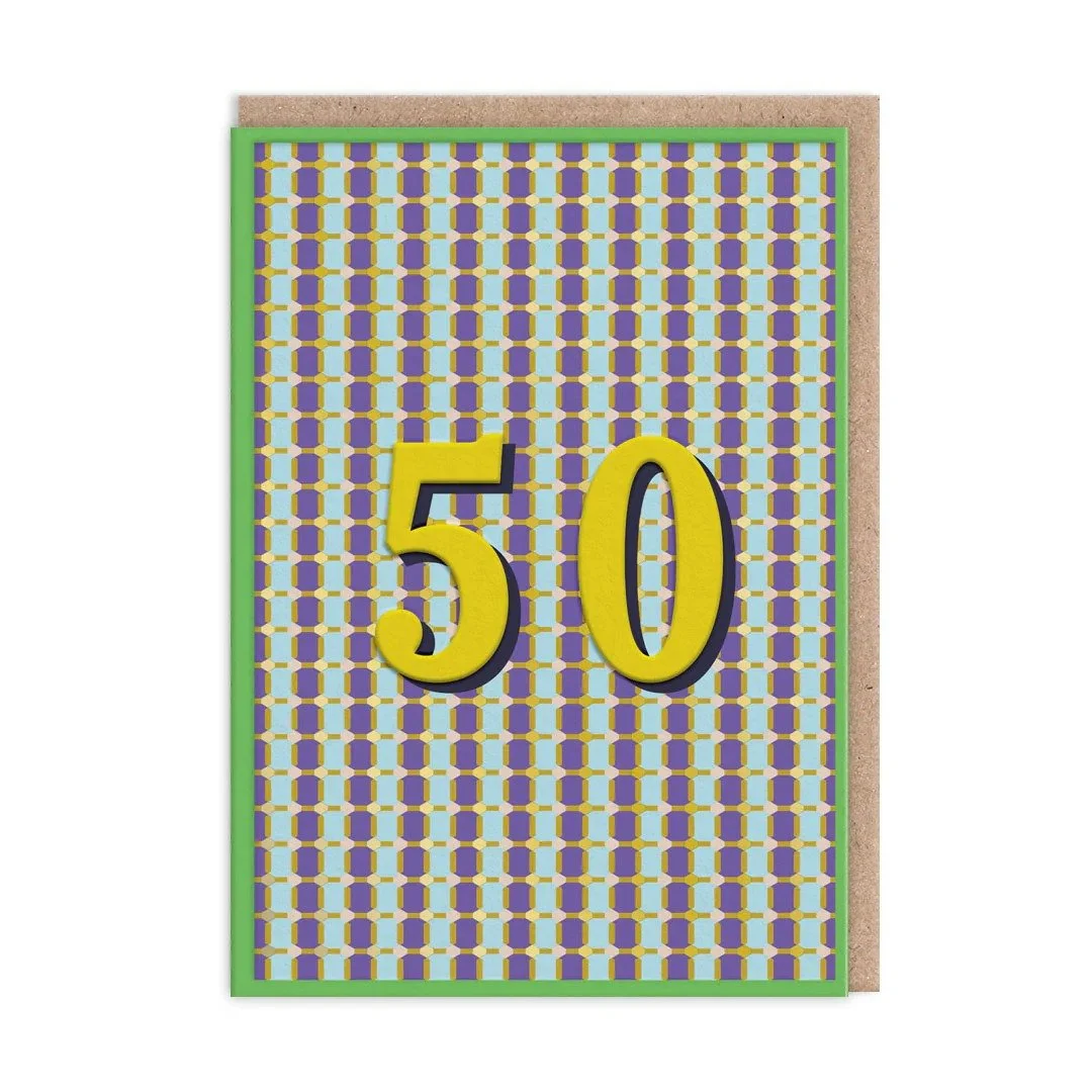 Geometric 50th Birthday Card