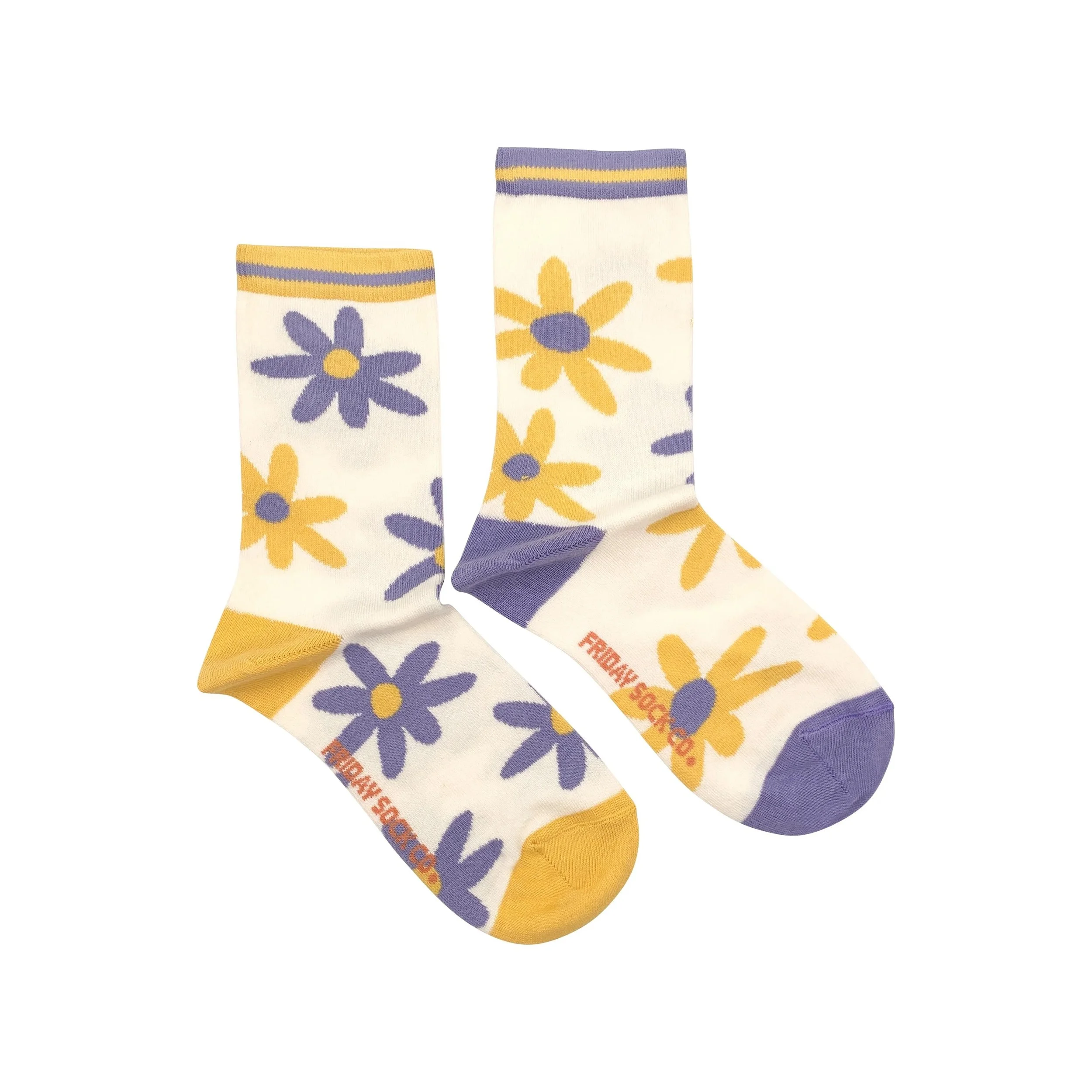 Friday Socks Co. -  Purple & Yellow Flower Socks