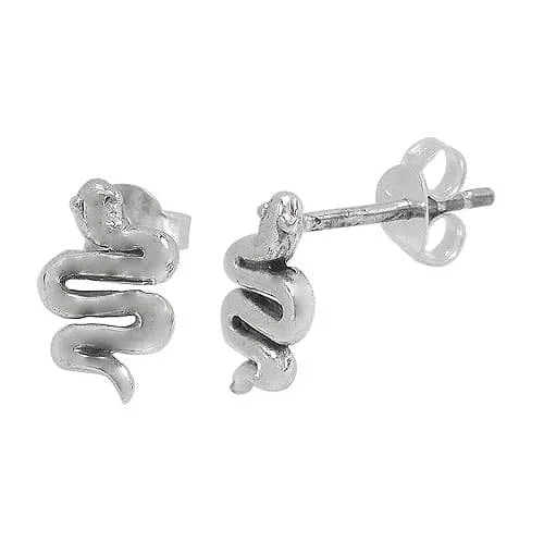 Sterling Silver - Twisty Snake Earrings