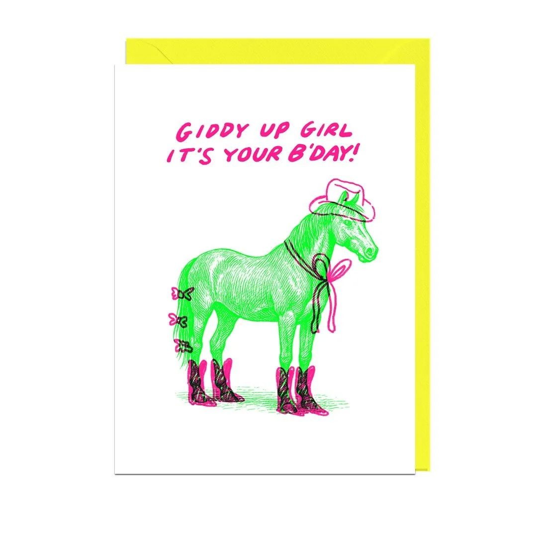 Giddy Up Girl Birthday Card