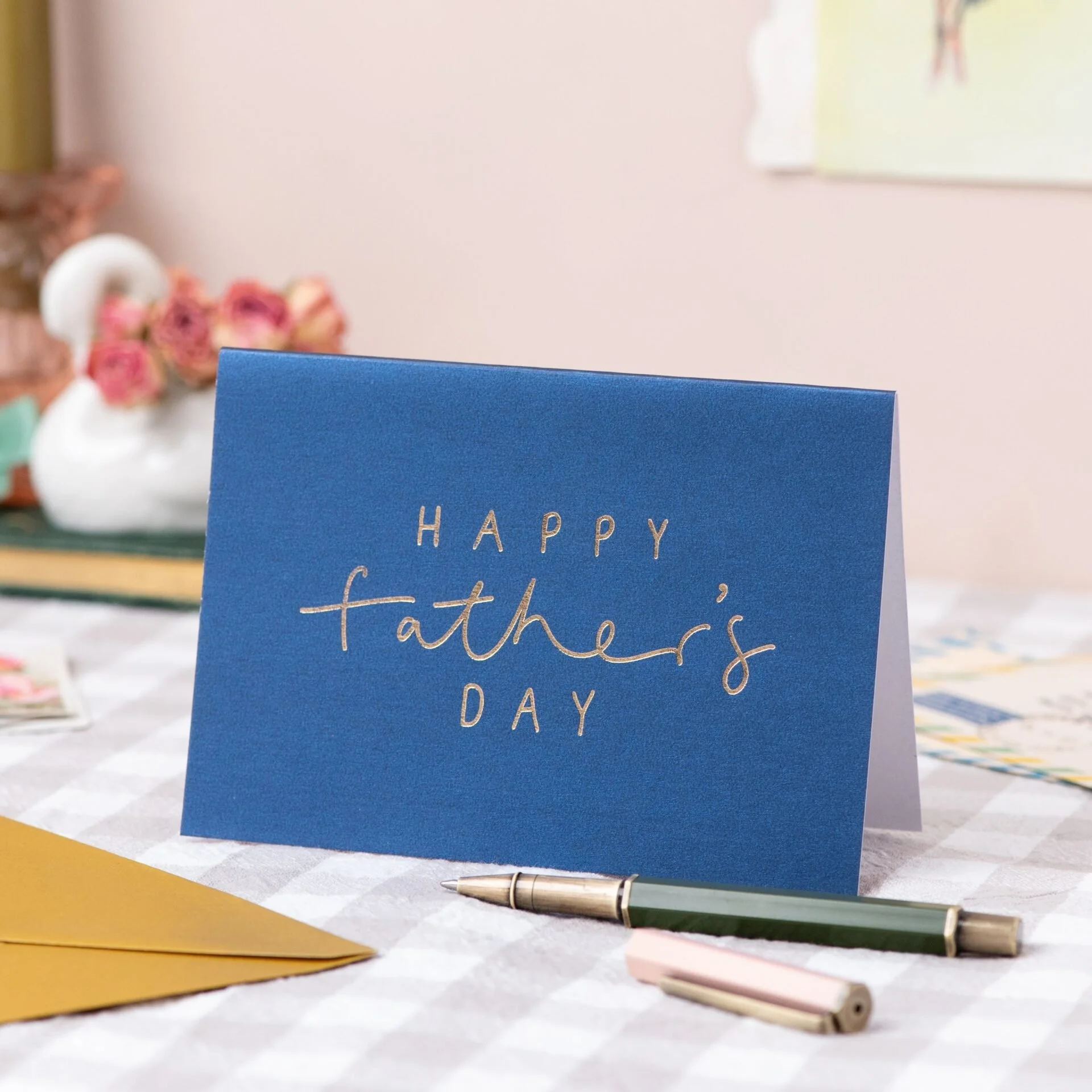Navy Gold Father's Day Card