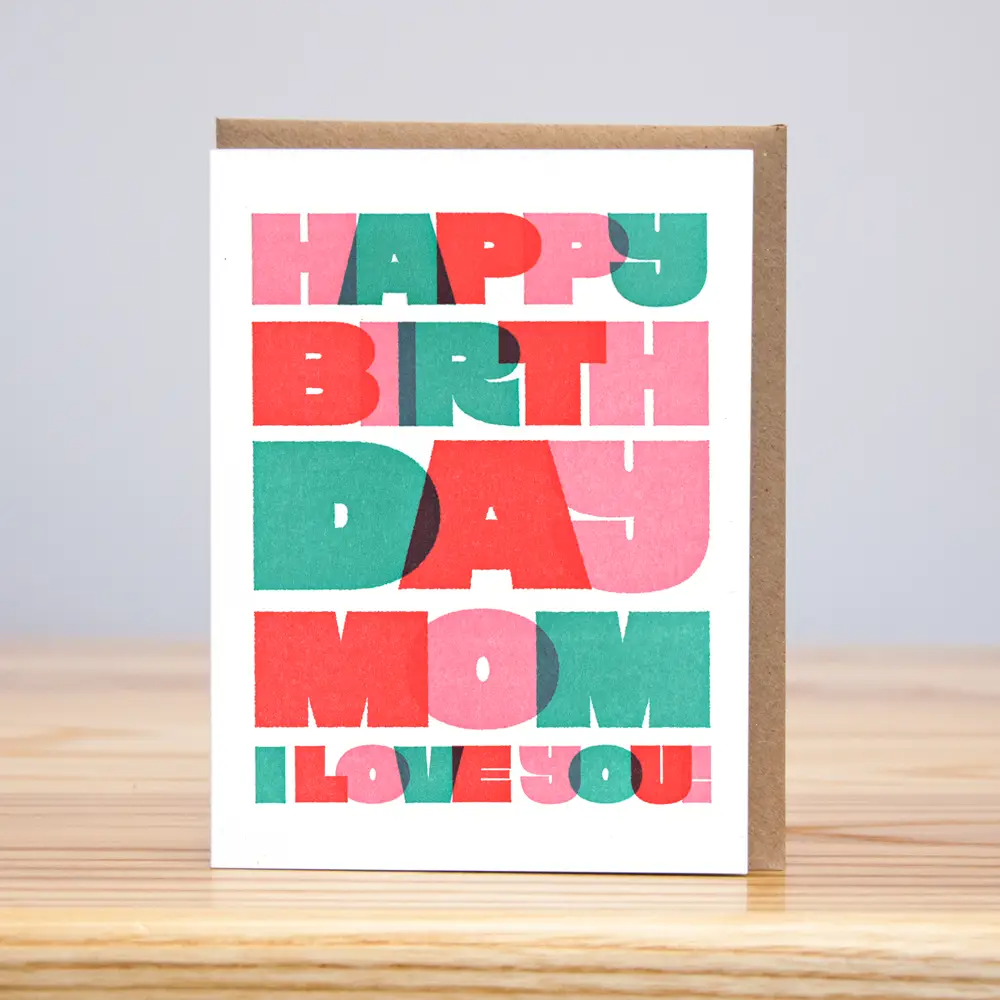 Happy Birthday Mom Big Block Card