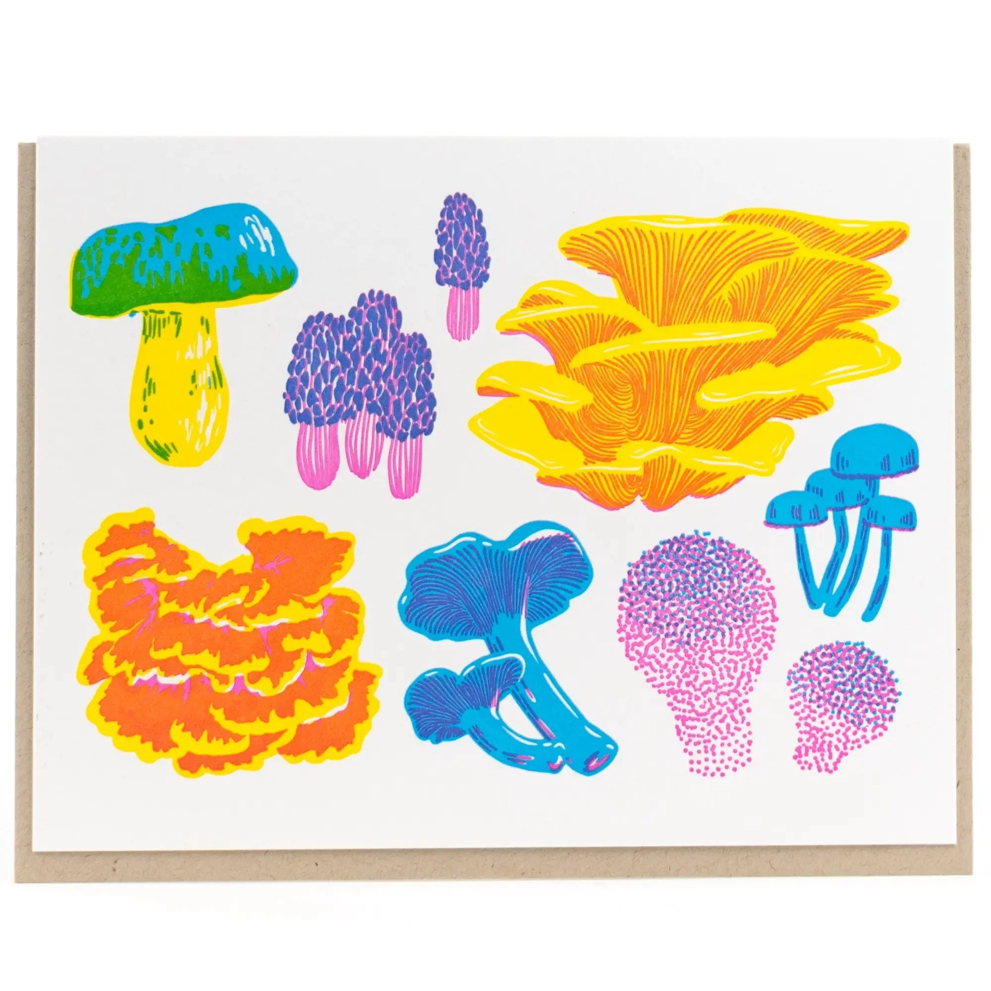 Vibrant Fruiting Fungi Card