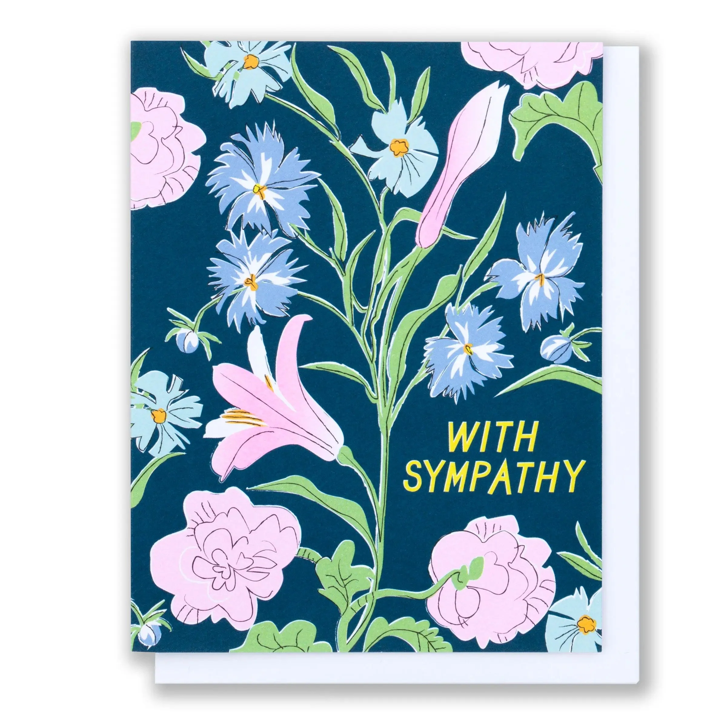 With Sympathy Floral Condolence Card