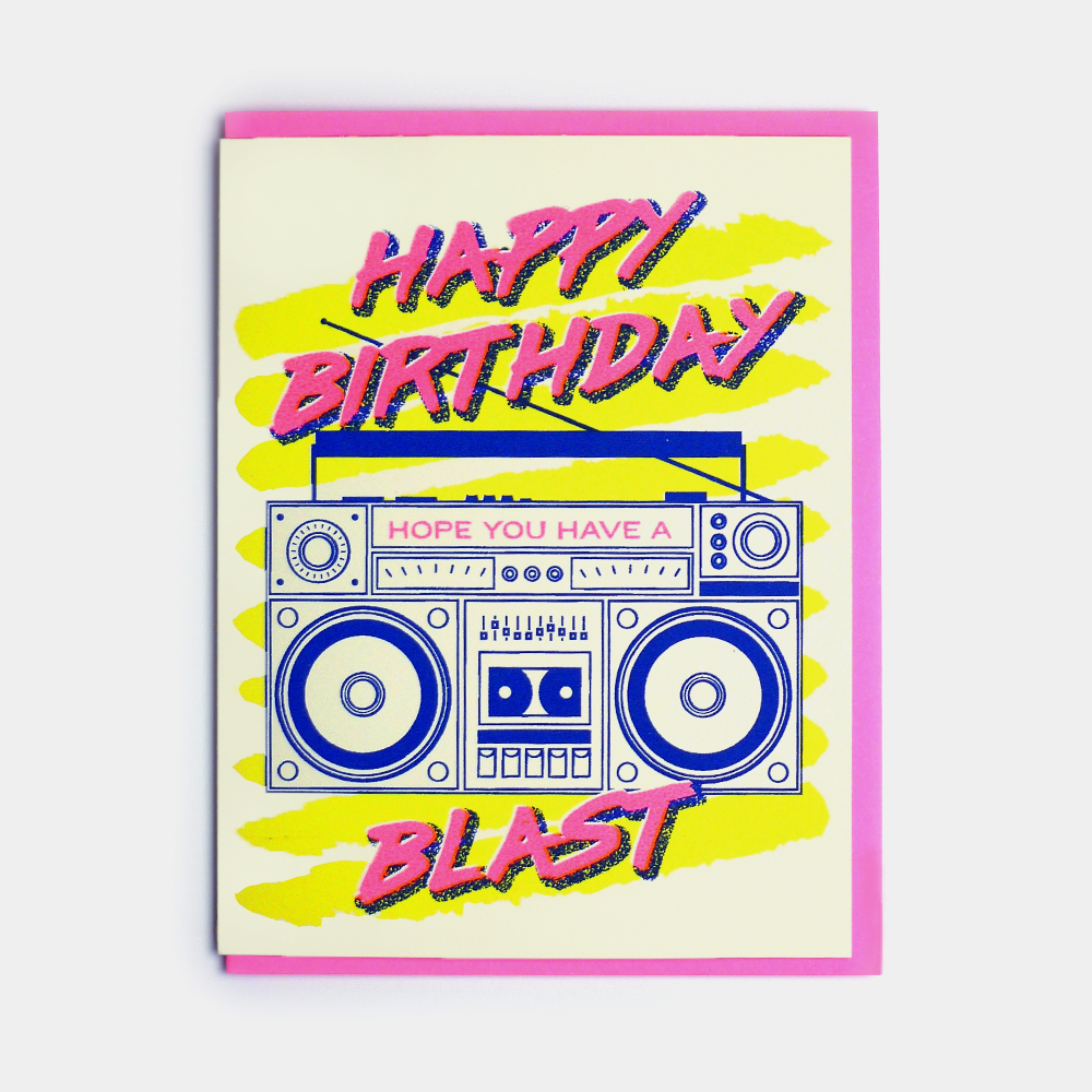 Radio Blaster Birthday Card