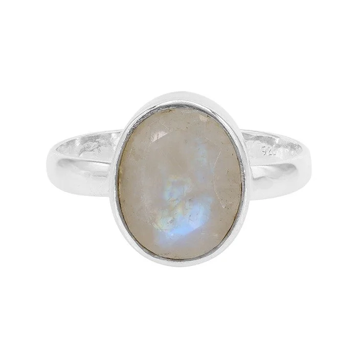 Sterling Silver - Faceted Moonstone Ring