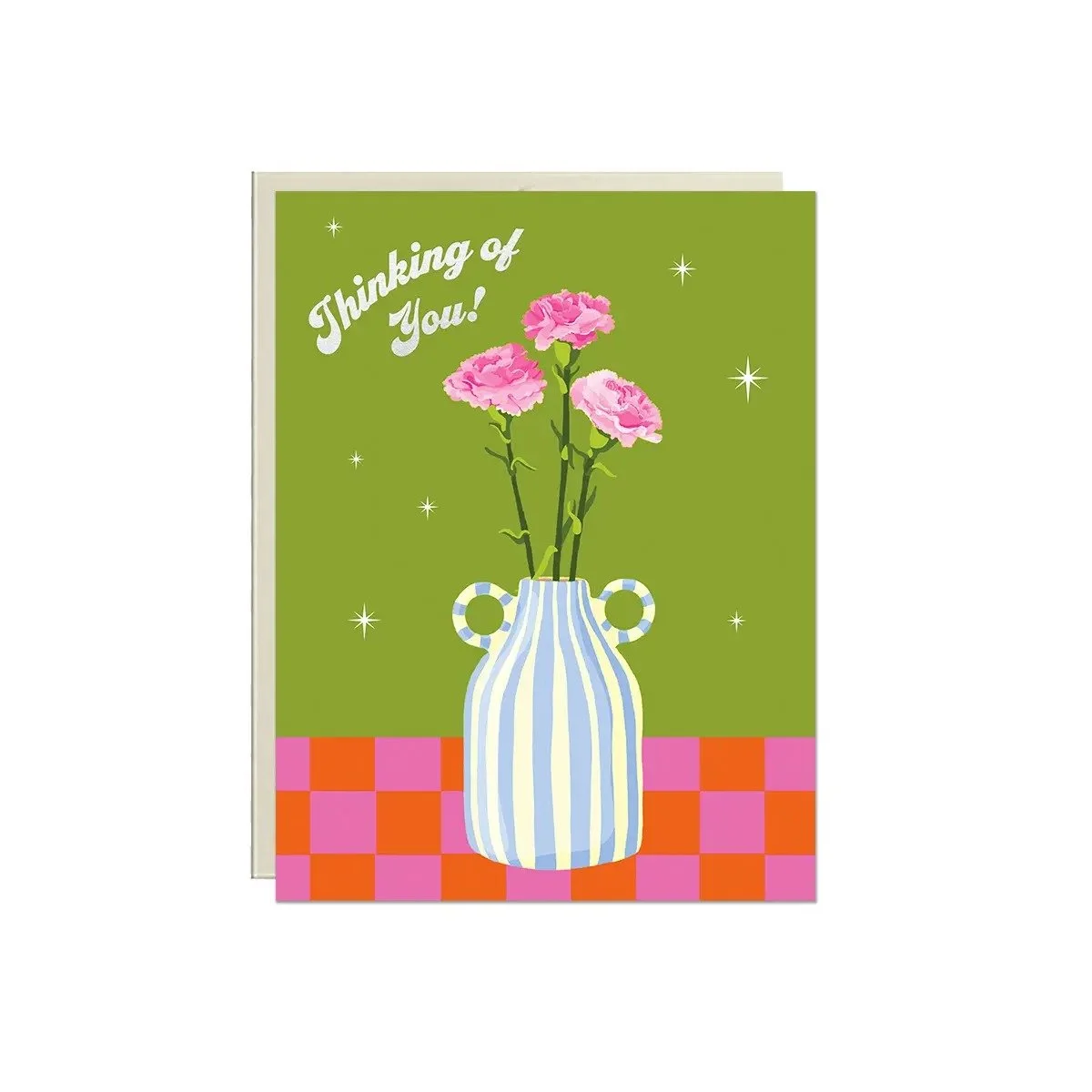Thinking of You Flowers in Vase Card