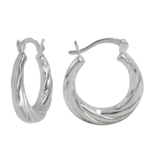 Sterling Silver - Light Twist Hoop