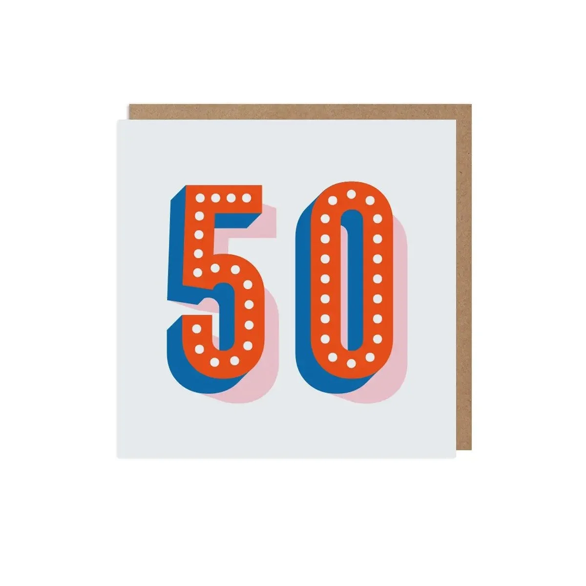 50th Bold Typographic Birthday Card
