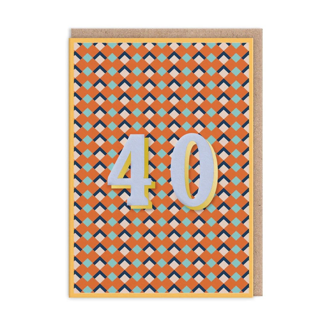Geometric 40th Birthday Card