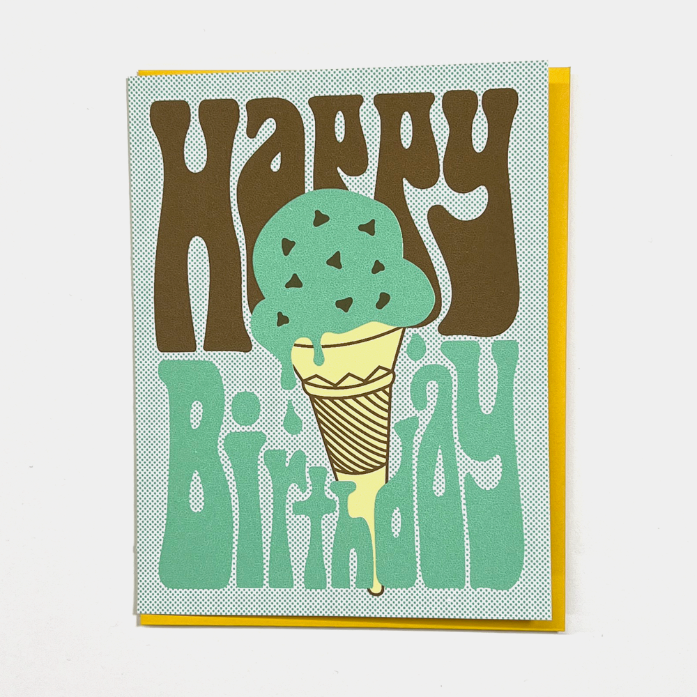 Mint Chip Ice Cream Birthday Card