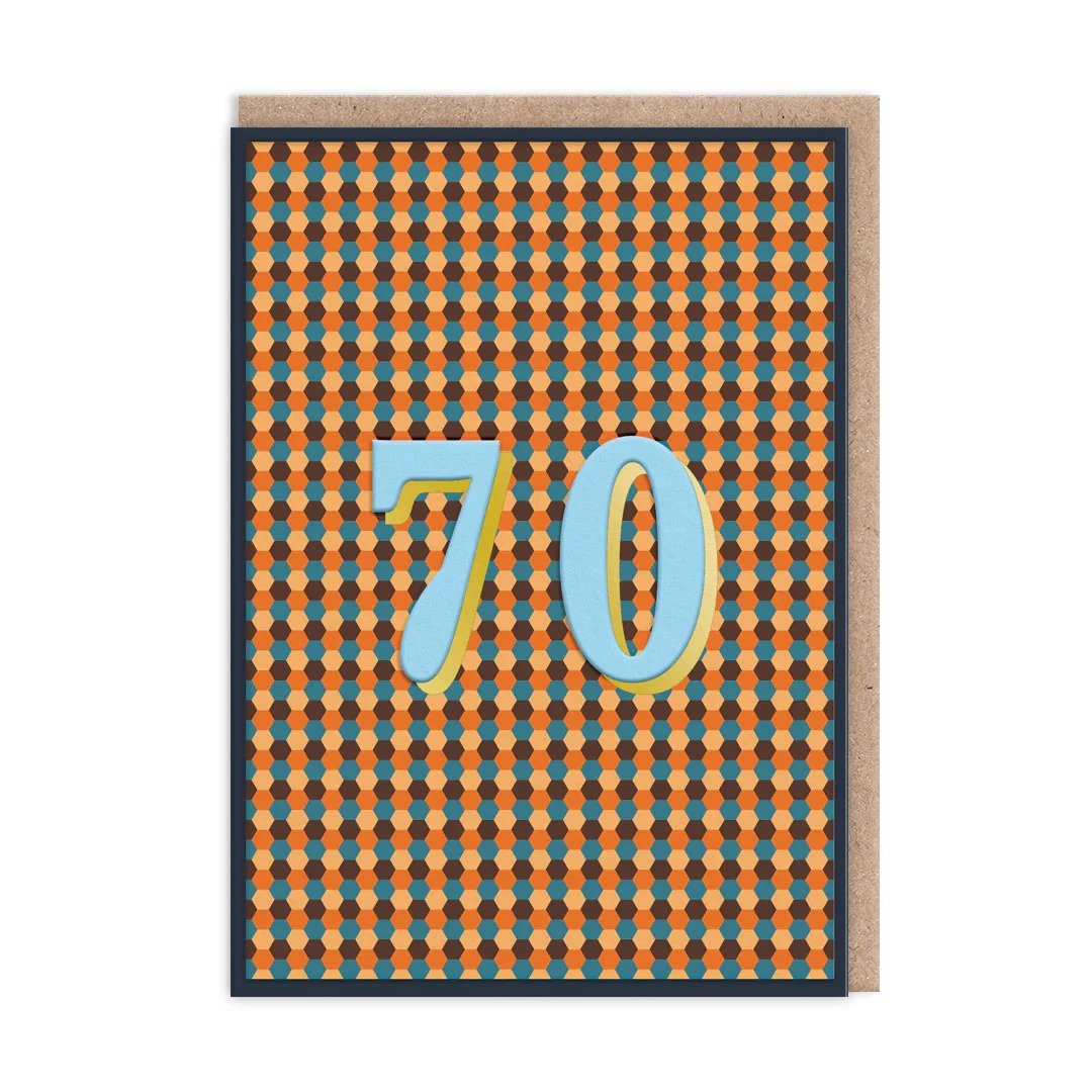 Geometric 70th Birthday Card